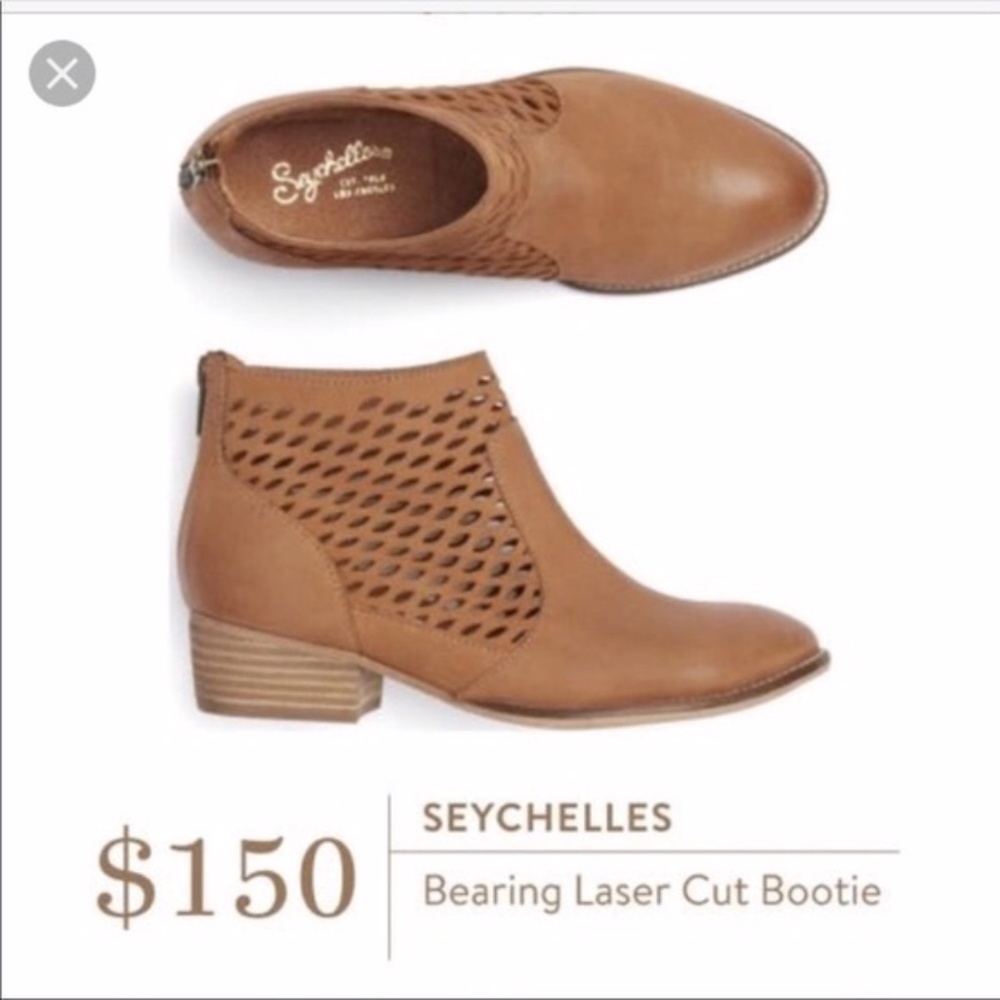 Anthropologie Seychelles Ankle Boots Waypoint Soft Perforated Leather 1.5" Heel